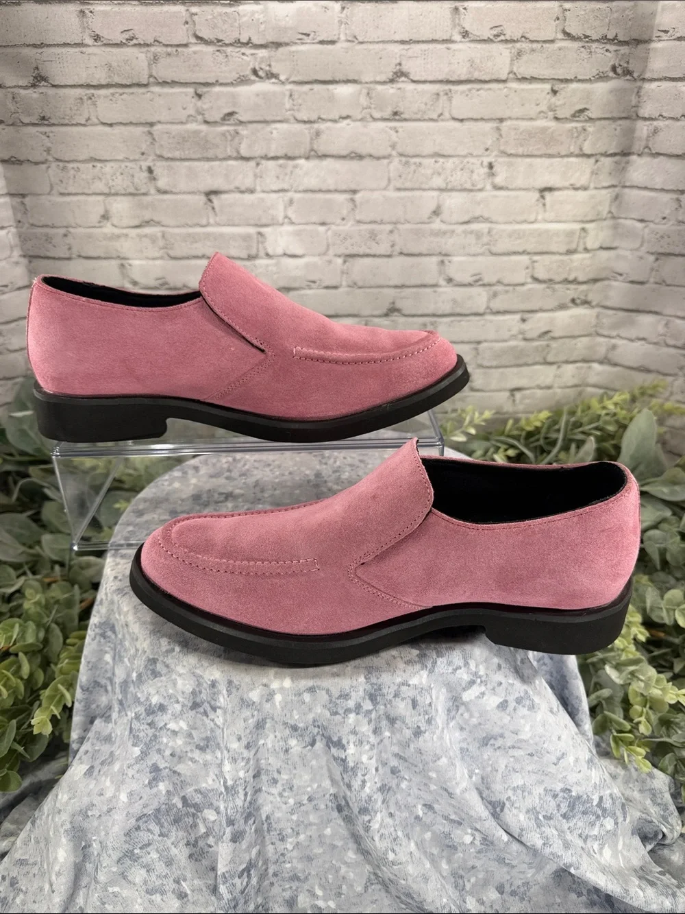 HUSH PUPPIES x ELVIS - Rare Pink Suede Round Toe Casual Loafers - Mens 7M 🩷 EUC